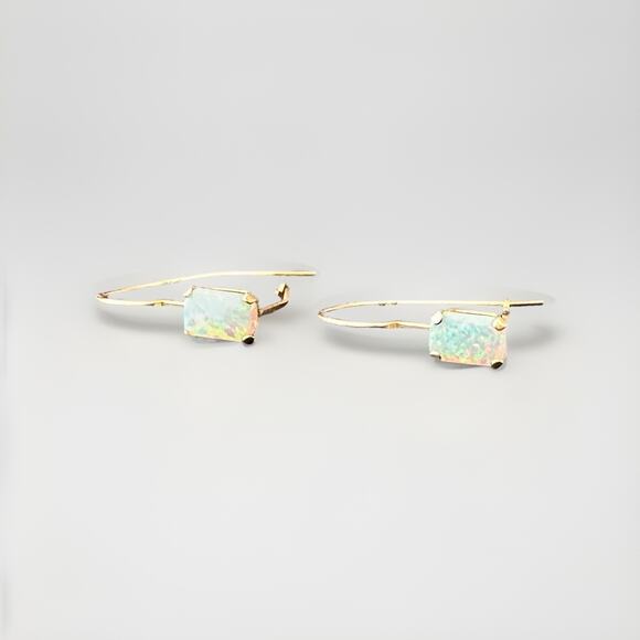14k Opal Dangle Earrings - Picture 4 of 11